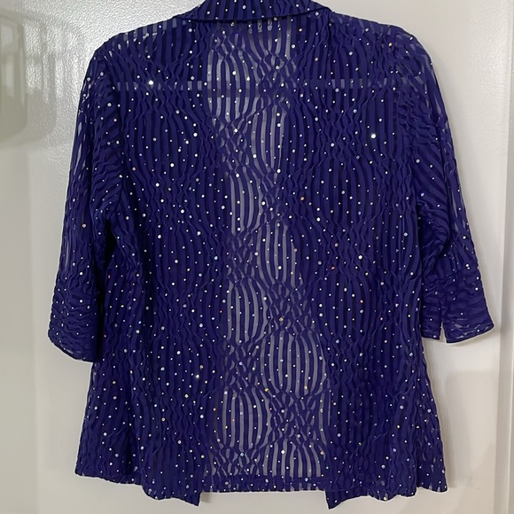 MAXIMA VINTAGE 3-PIECE SKIRT TOP CAMISOLE WOMEN Sz S EMBELLISHED SEQUINS PURPLE - Picture 8 of 16